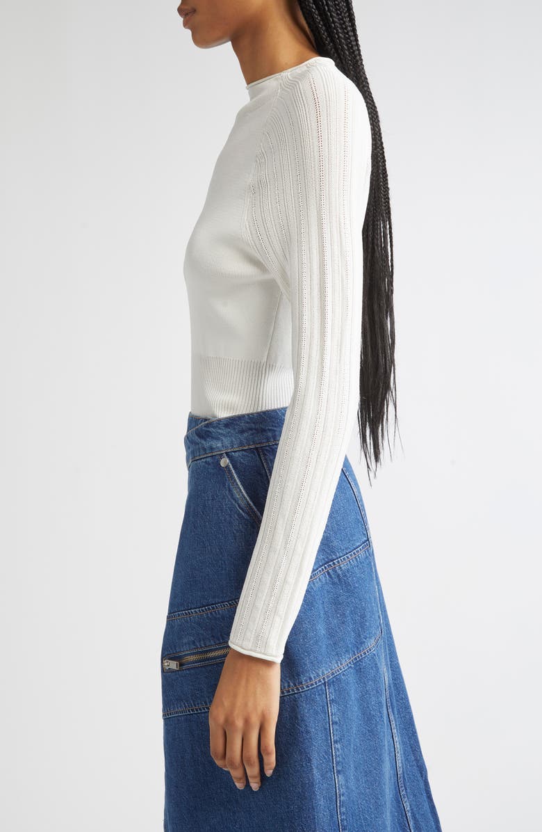 3.1 Phillip Lim Funnel Neck Knit Top, Alternate, color, Ivory
