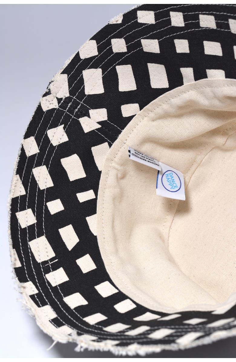 Dance Happy Grid Bucket Hat, Alternate, color, Black