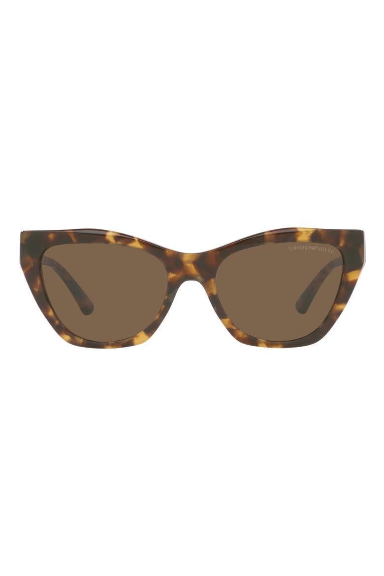 54mm Cat Eye Sunglasses, Main, color, SHINY BROWN HAVANA / BROWN