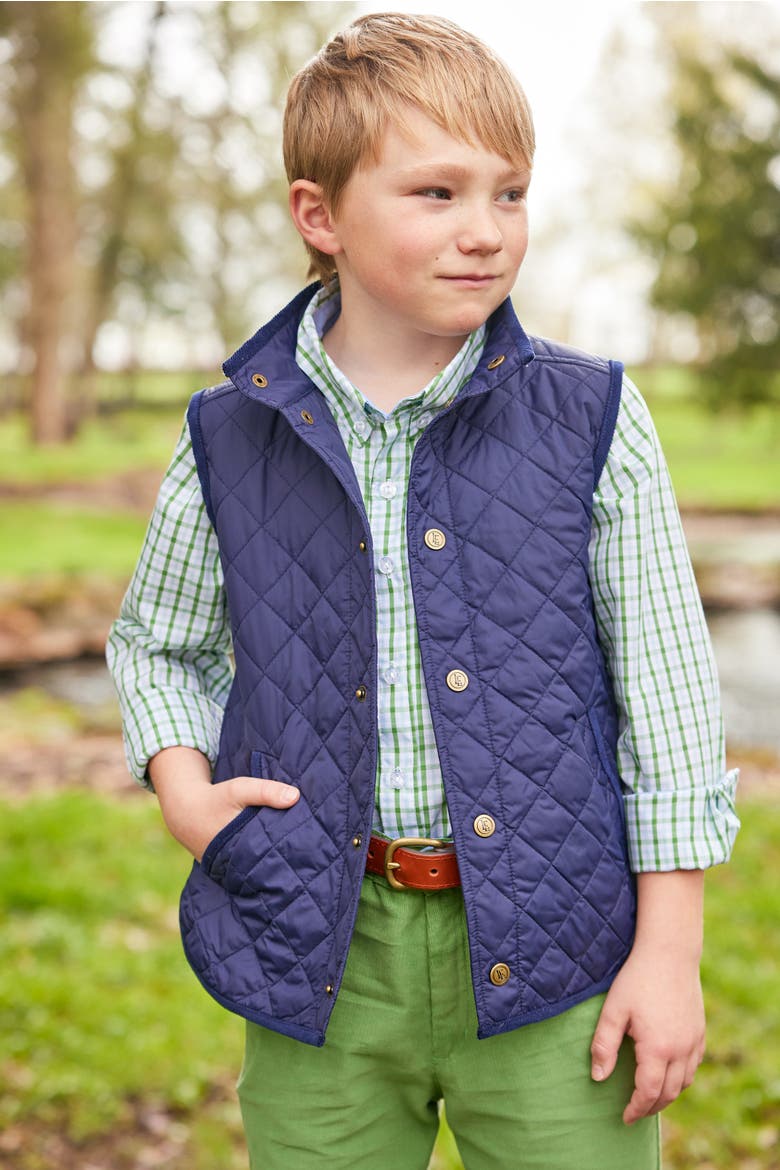 Kids' Classic Quilted Vest, Alternate, color, Navy