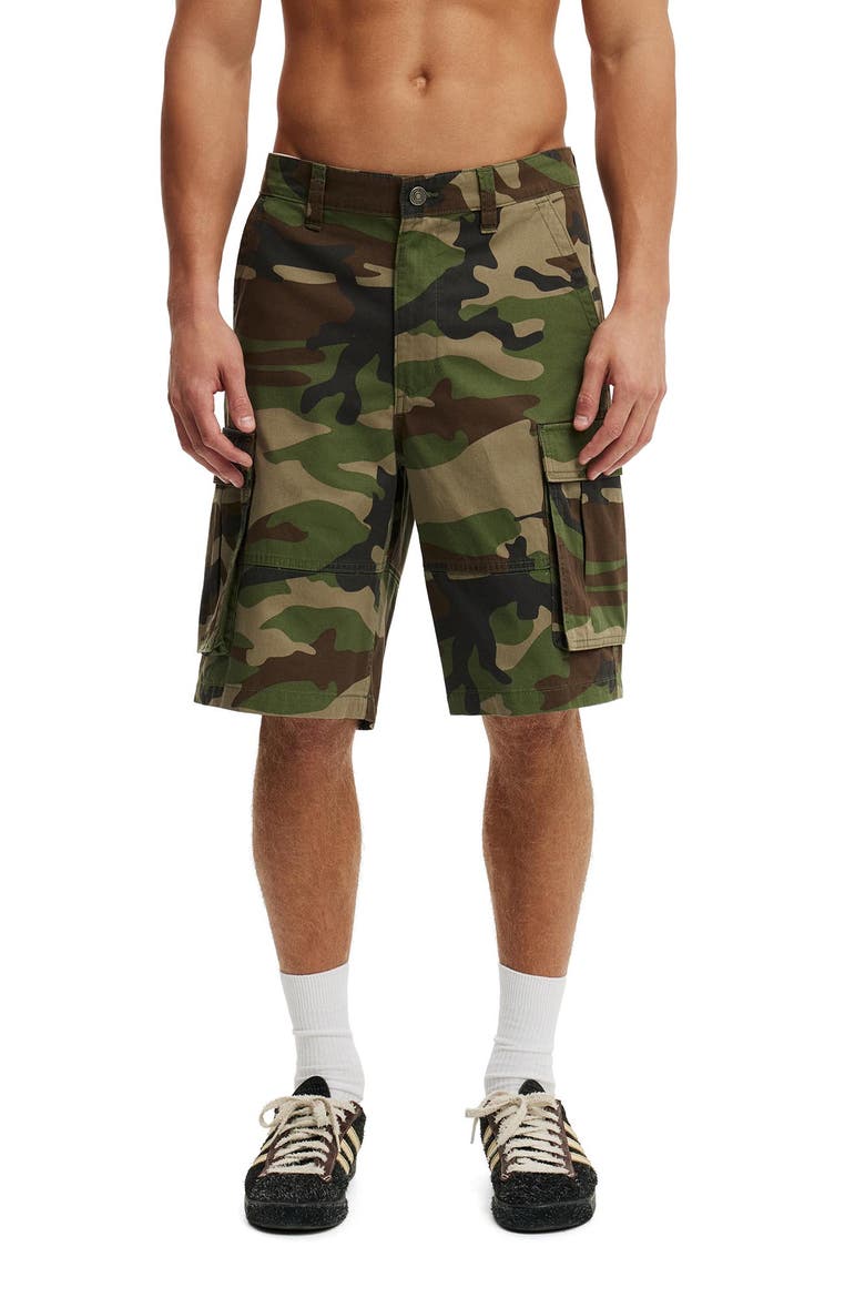 Men's Baggy Cargo Short, Main, color, Jungle Camo