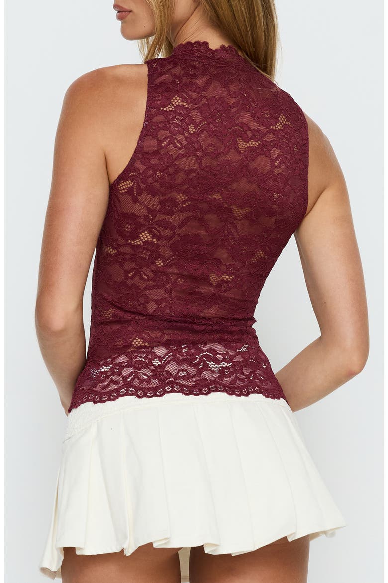 Quinbie Lace Sleeveless Top, Alternate, color, BURGUNDY