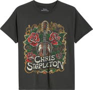 Merch Traffic Chris Stapleton Floral Rose Cotton Graphic T-Shirt