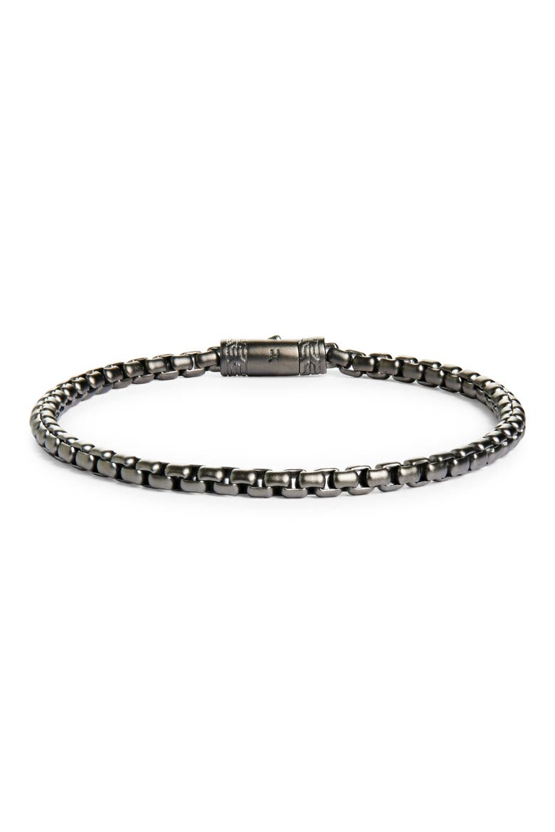 Box Chain Bracelet, 3.7mm, Main, color, DARK SILVER