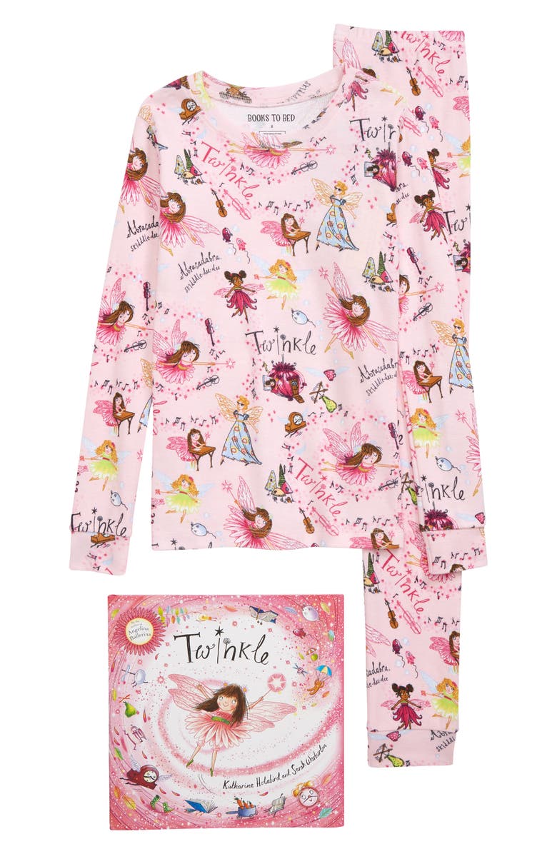 Books to Bed 'Twinkle' Fitted Two-Piece Pajamas & Book Set, Main, color, 