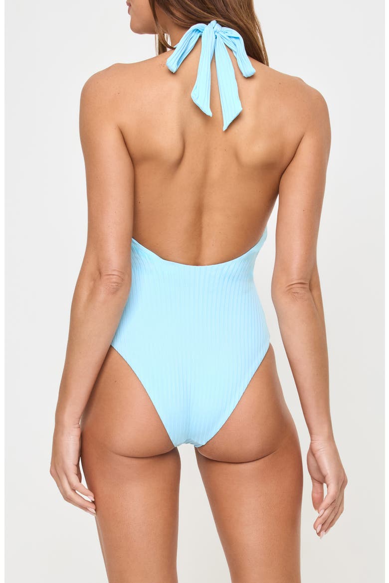 Coast to Coast Halter One-Piece Swimsuit, Alternate, color, TOURMALINE