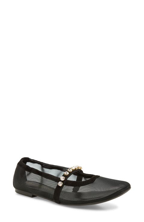 Goldie Crystal Strap Ballet Flat