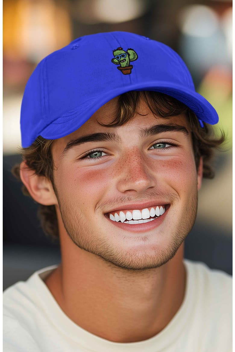 Cactus Embroidered Casual Cap, Alternate, color, Royal Blue