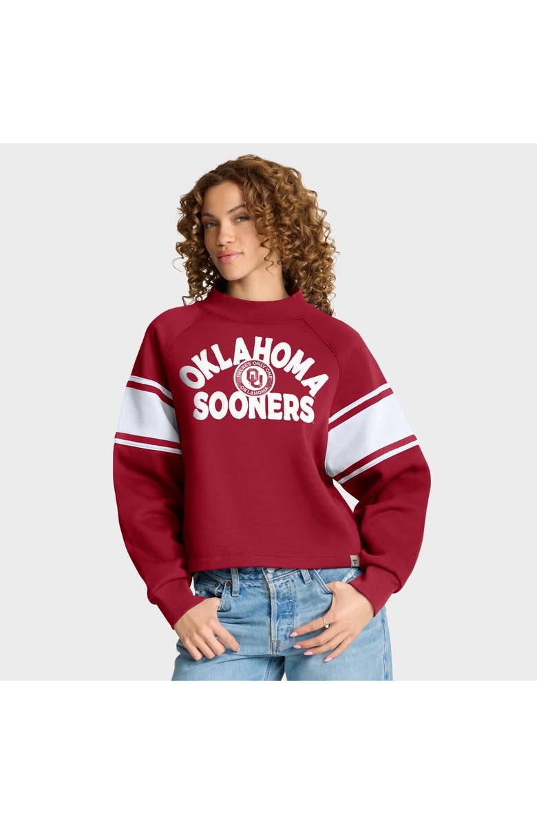 FANATICS Women
s Fanatics Crimson Oklahoma Sooners Oversized Hometown Premium Punt Coverage Raglan Pullover Sweatshirt, Main, color, Crimson