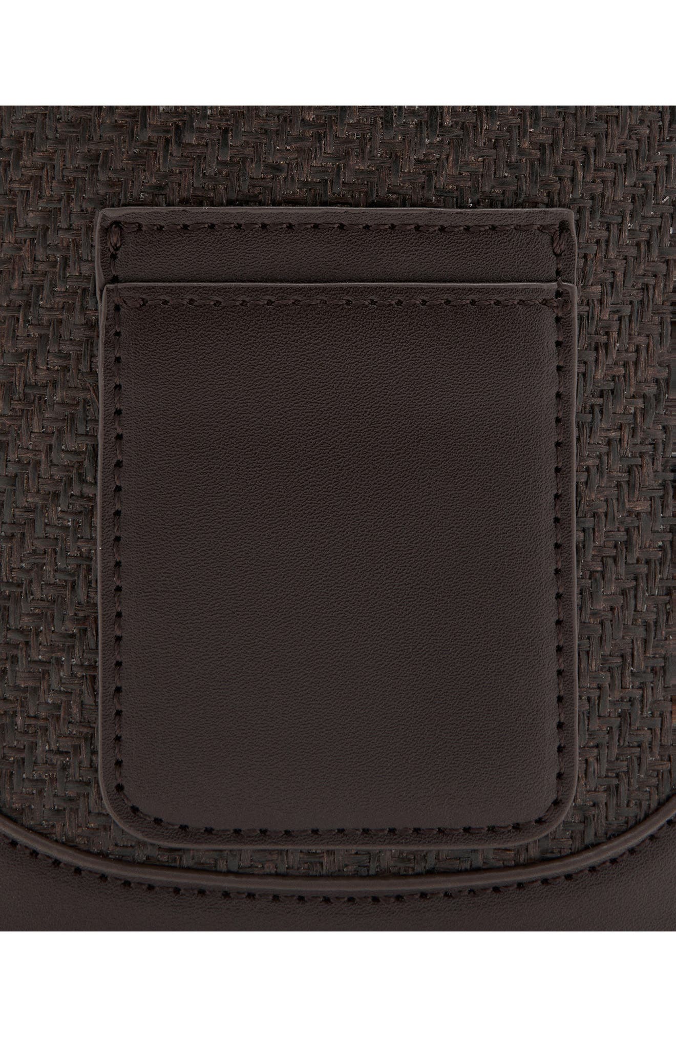 MANGO Woven Phone Crossbody Bag, Alternate, color, Chocolate