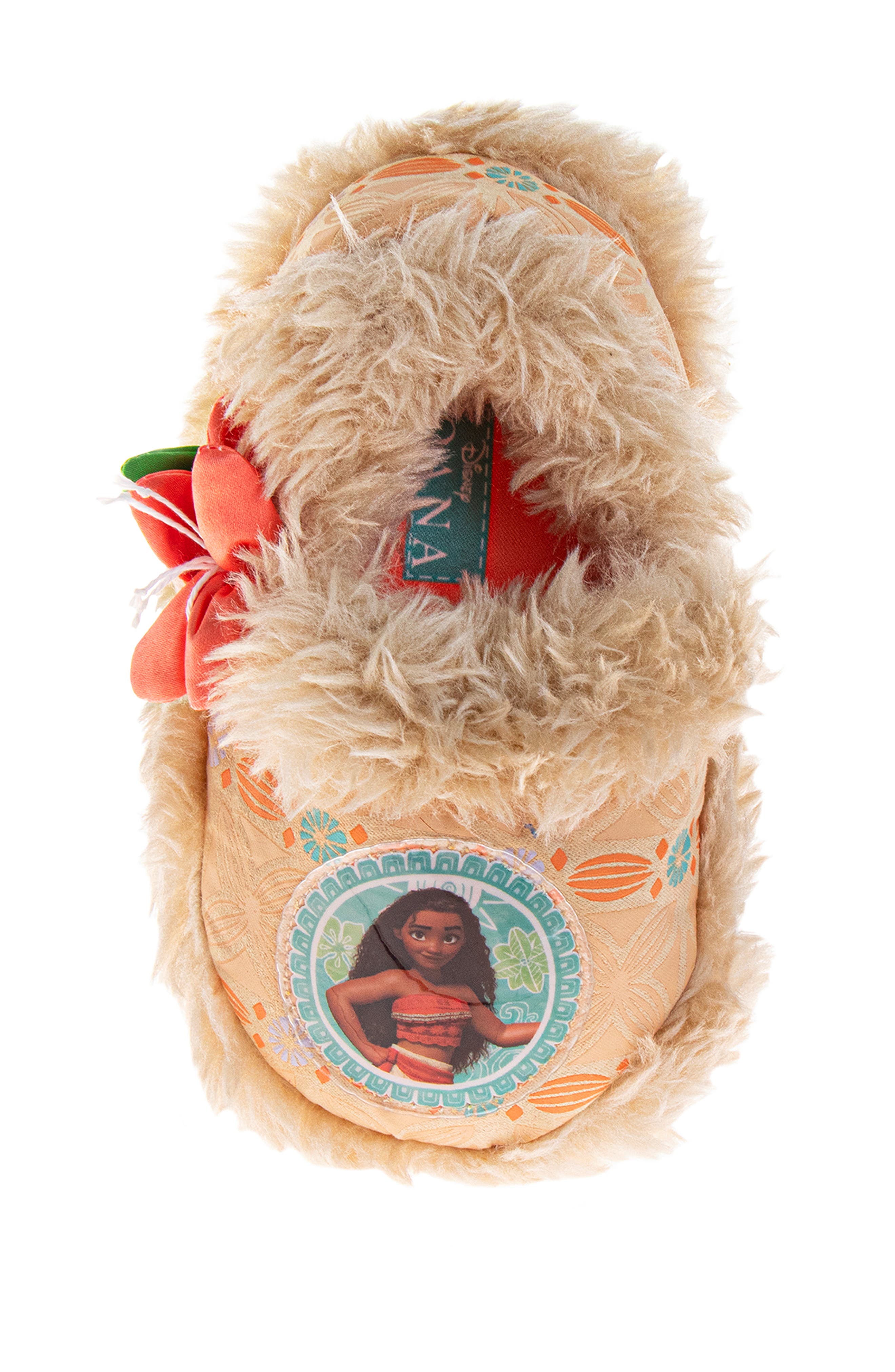 JOSMO Kids' Moana Aline Faux Shearling Graphic Slipper, Alternate, color, Coral