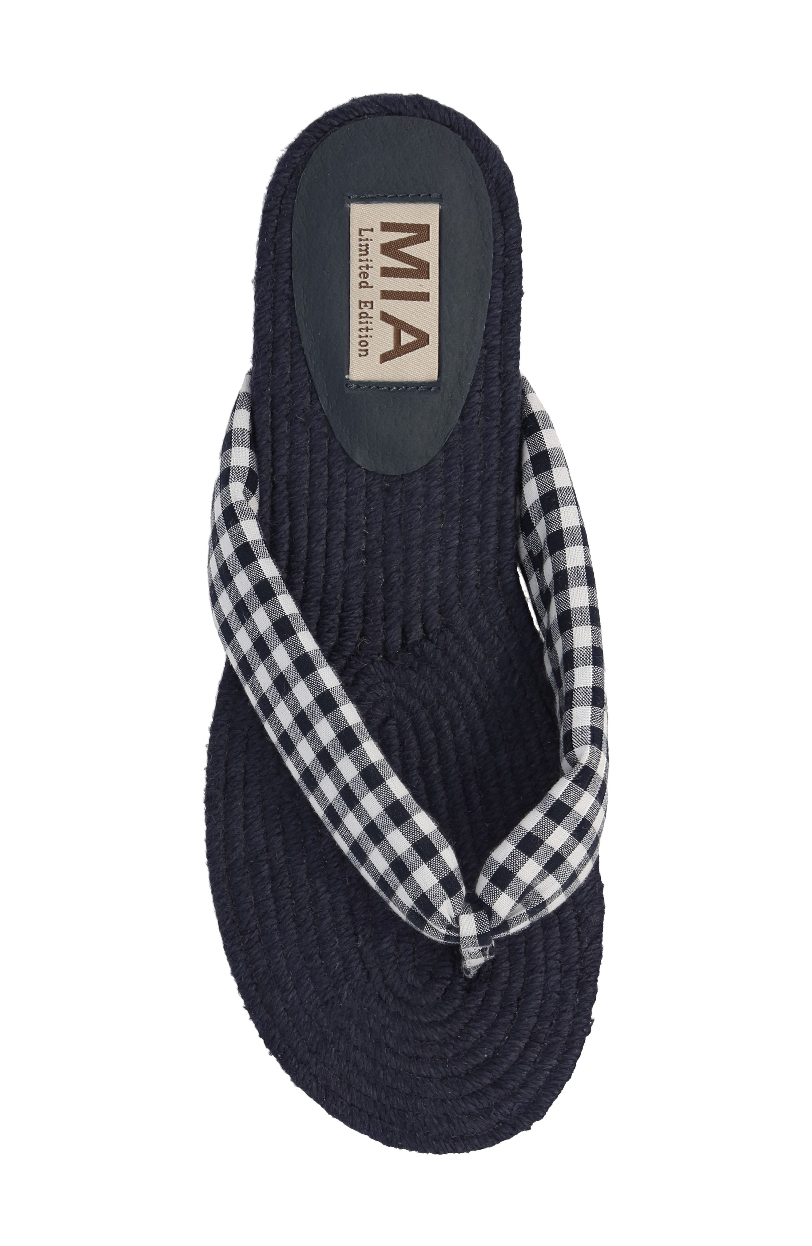 Aleena Espadrille Flip Flop, Alternate, color, NAVY/ WHITE