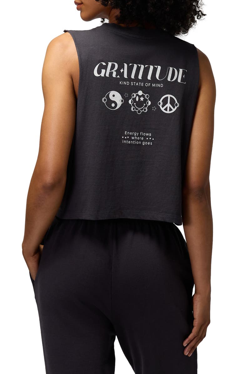 Spiritual Gangster Callie Gratitude Cotton Graphic Crop Tank, Alternate, color, 