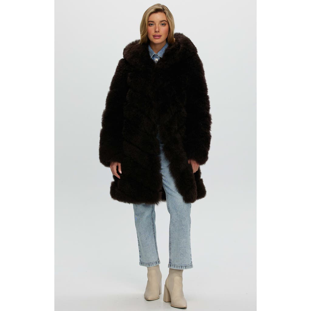 Gorski Select Cashmere Goat Diagonal Parka In Brown