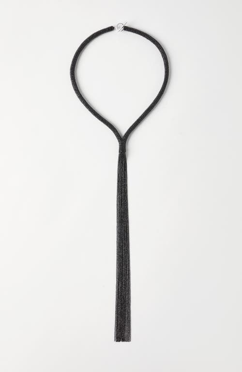 Brunello Cucinelli Monili Tie Necklace In Black