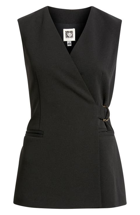 Longline Crepe Wrap Vest