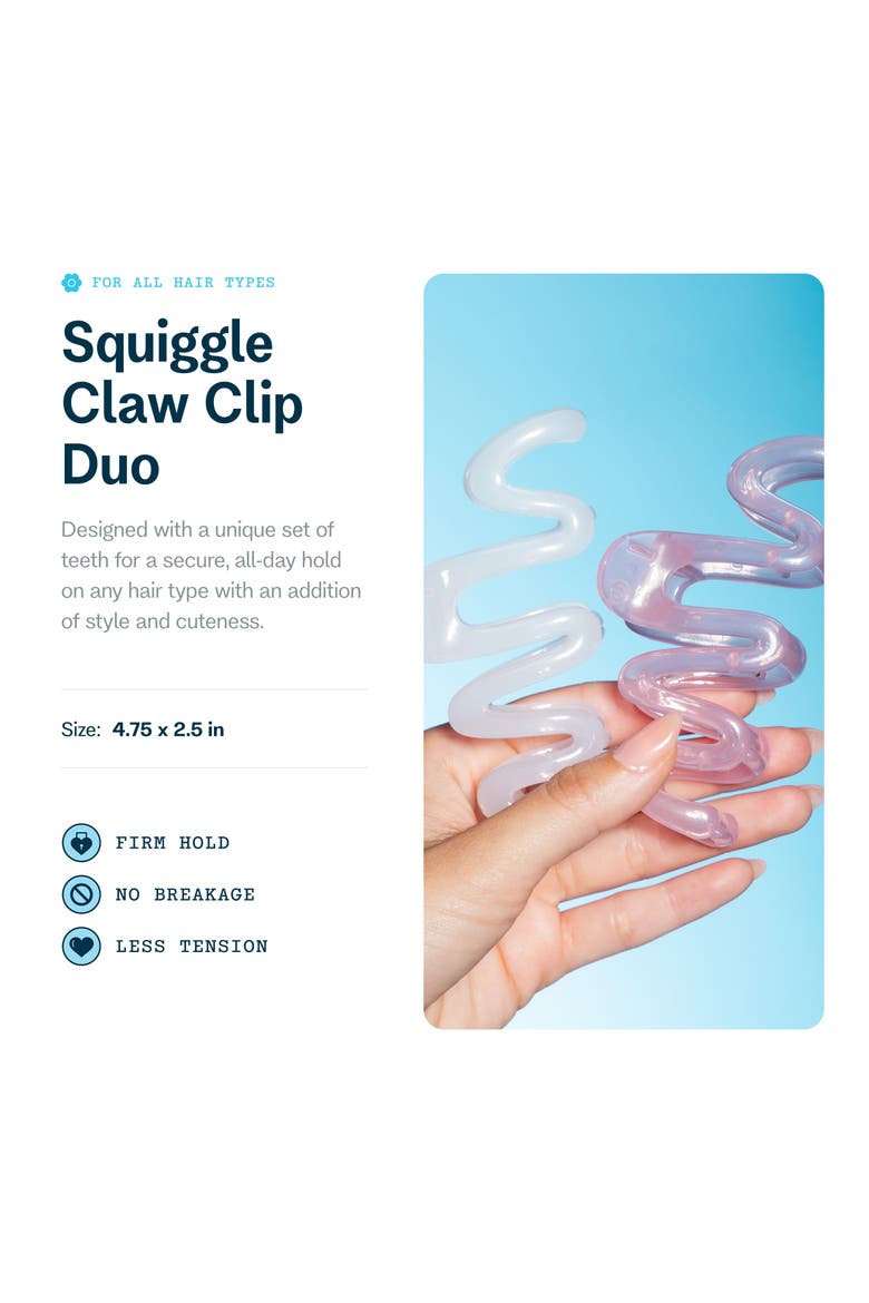 Medium Squiggle Claw Clip, Alternate, color, Pink
