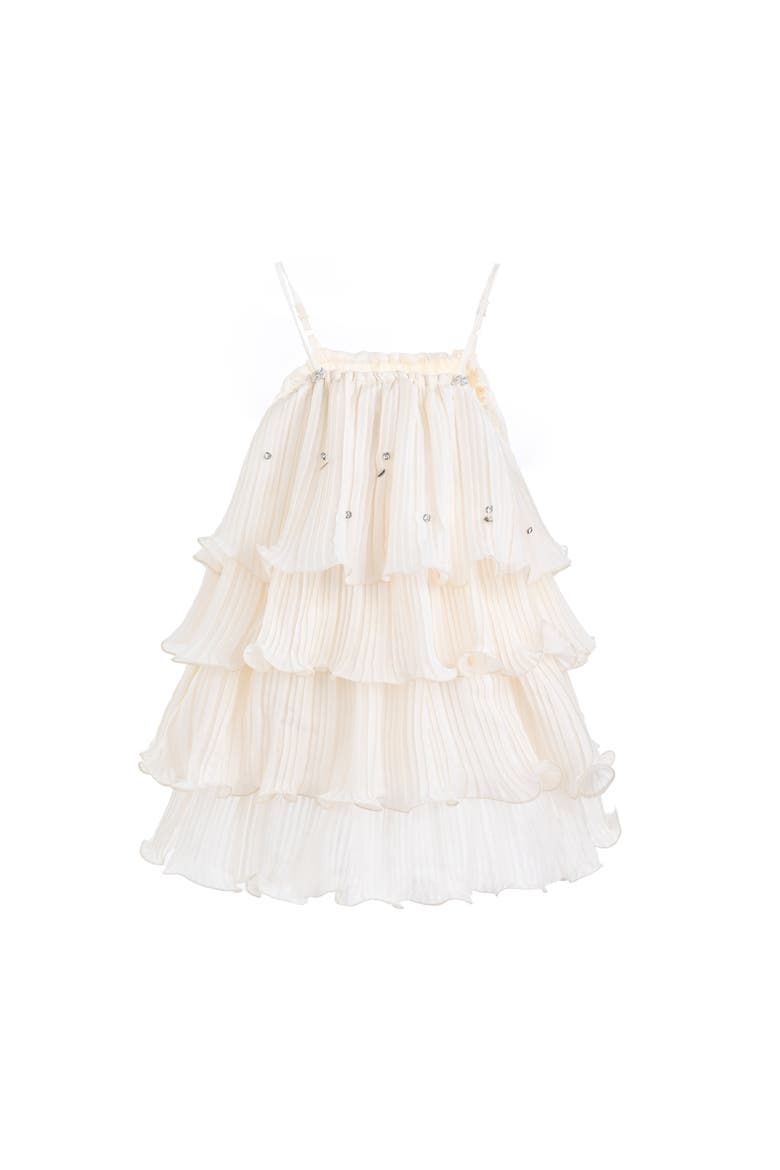 Twilight Tiered Sparkle Dress, Alternate, color, Ivory