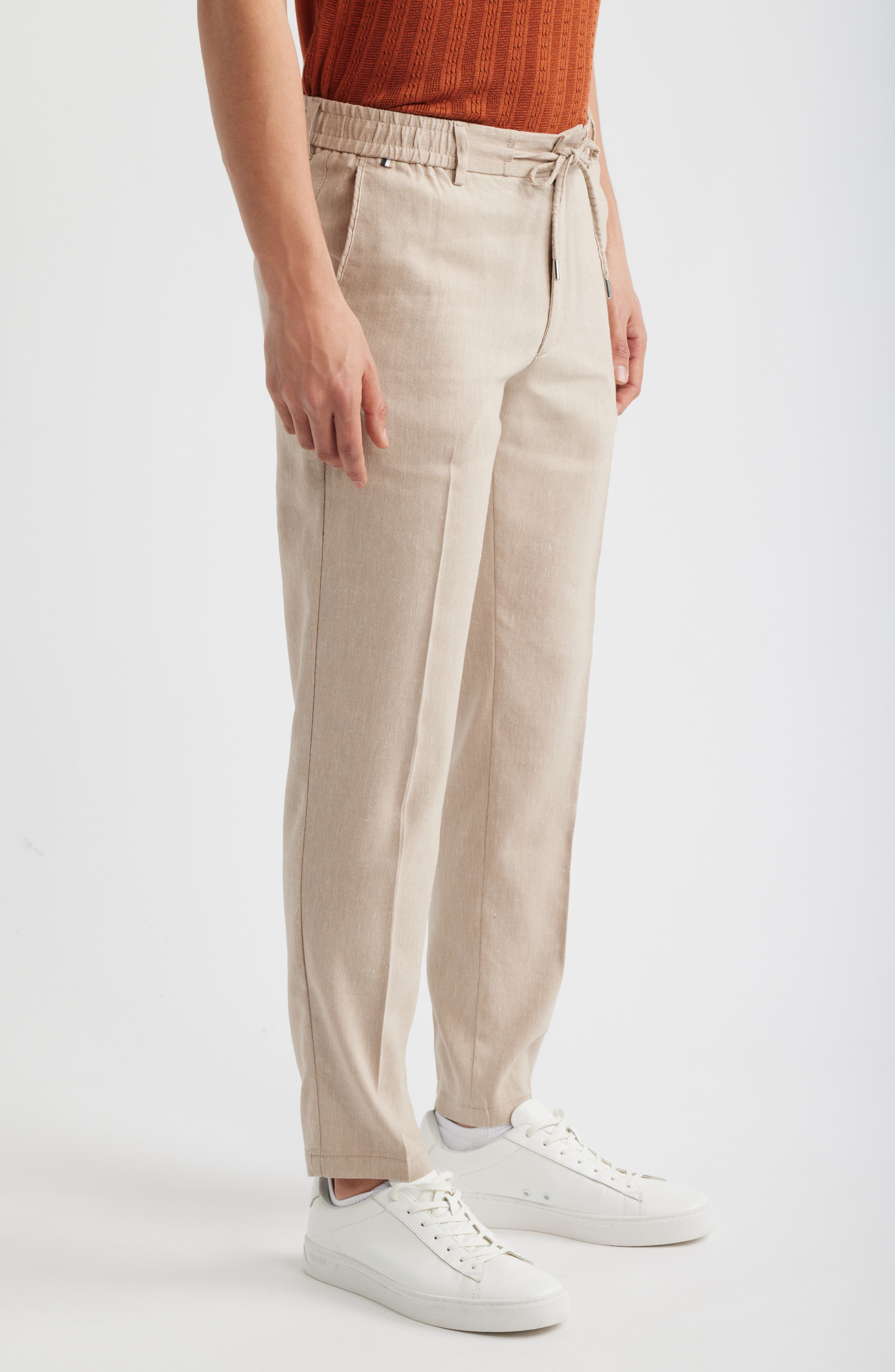 BOSS Kane Linen Blend Drawstring Pants — фото 3