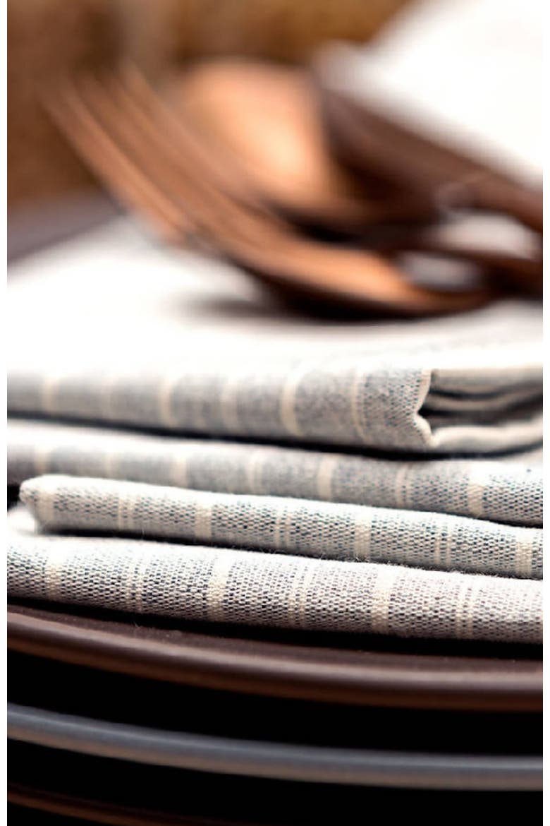 Striped Cotton Napkin Set of 4, Alternate, color, Grey