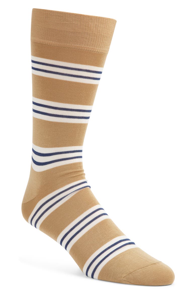 Simpson Cotton Blend Dress Socks, Main, color, CAMEL