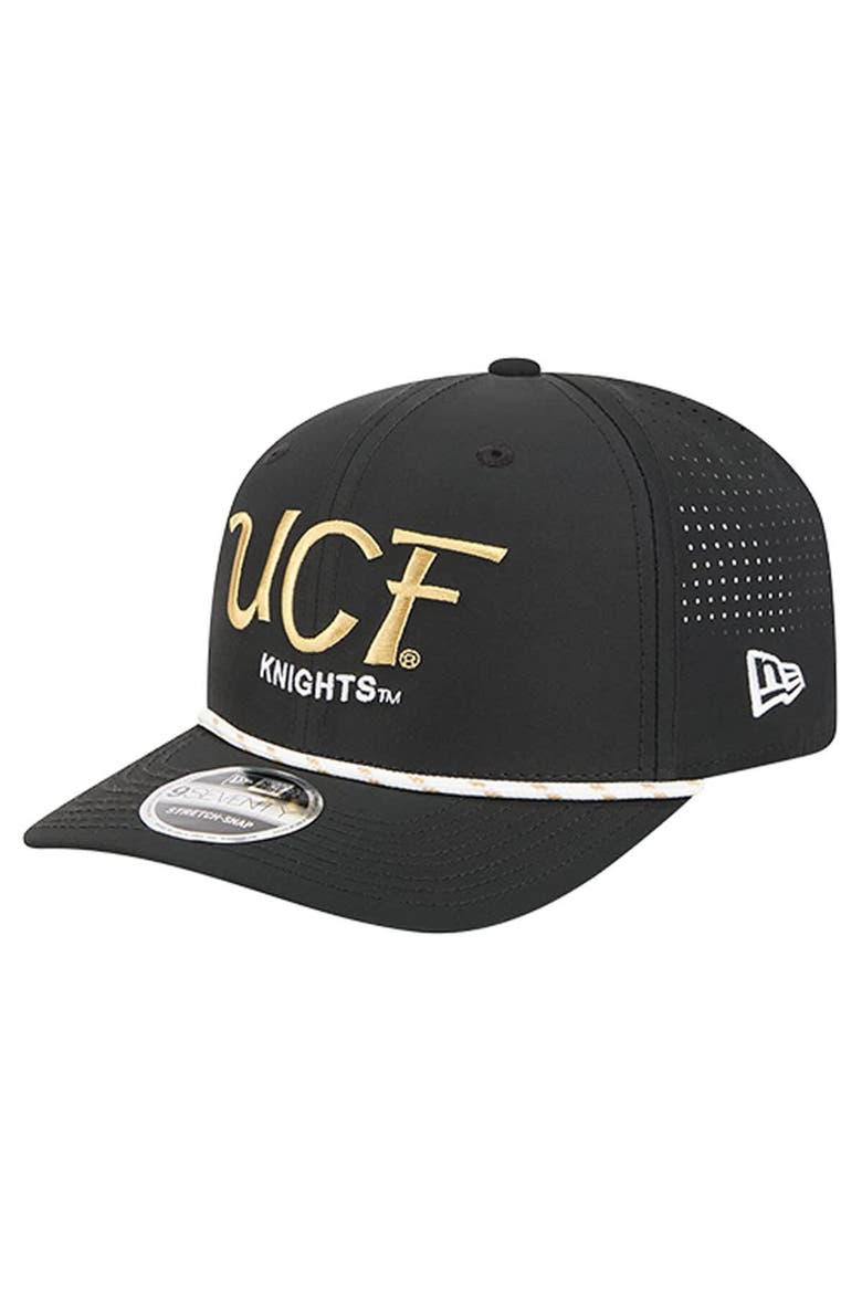 Men's New Era Black UCF Knights Script Performance Rope 9SEVENTY Adjustable Hat, Main, color, Black