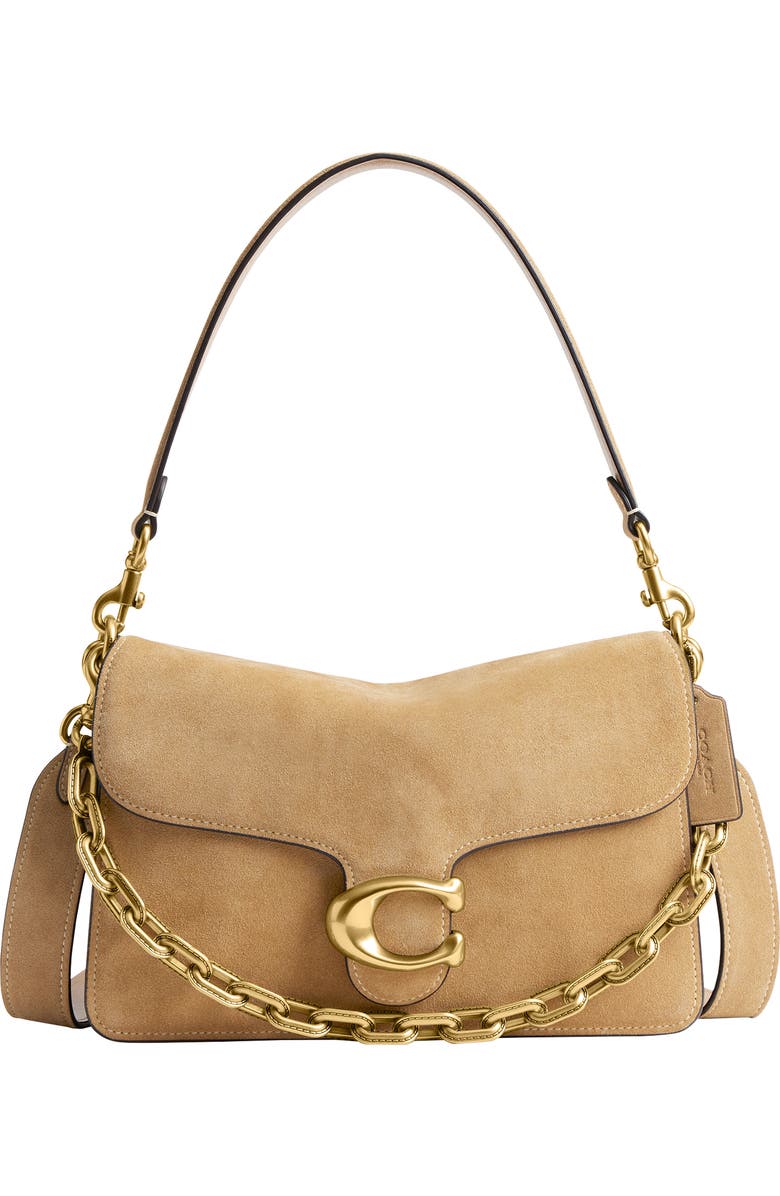 COACH Chain Tabby Suede Shoulder Bag, Main, color,