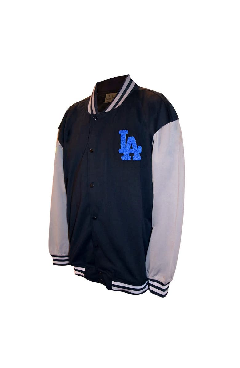 PROFILE Men's Profile  Black Los Angeles Dodgers Full-Snap Varsity Jacket, Alternate, color, Black