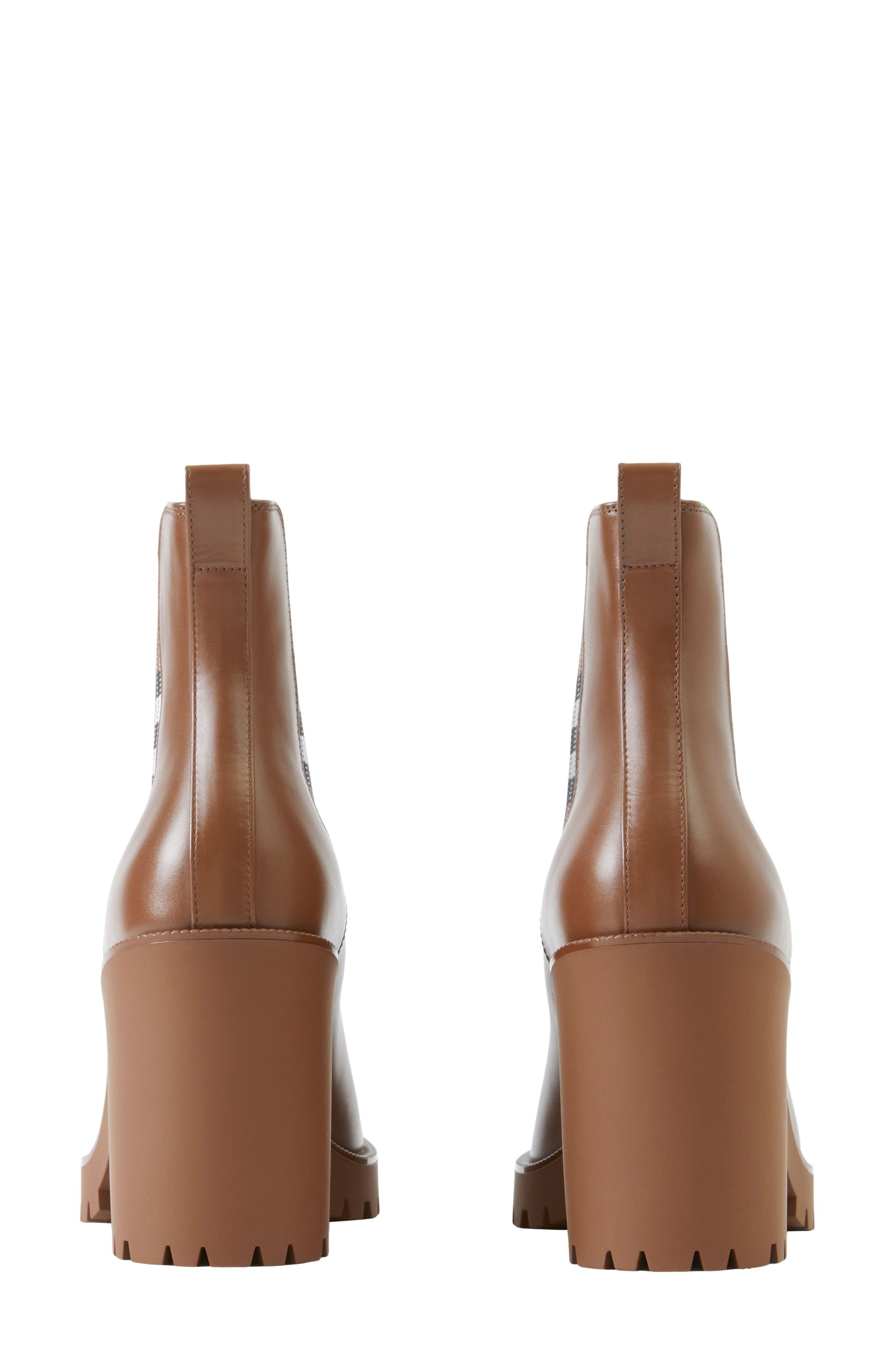 Allostock Check Block Heel Chelsea Boot, Alternate, color, DARK BIRCH BROWN