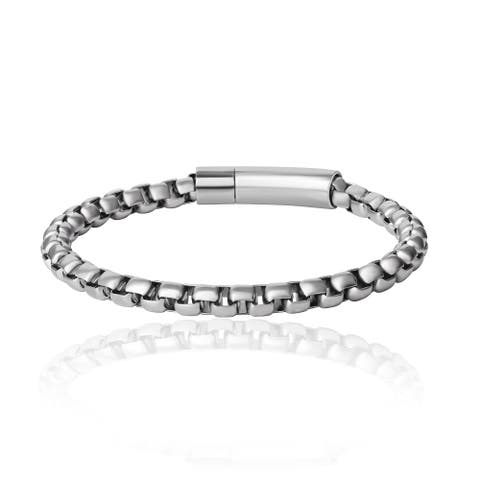 Silver-Tone Box Chain Bracelet