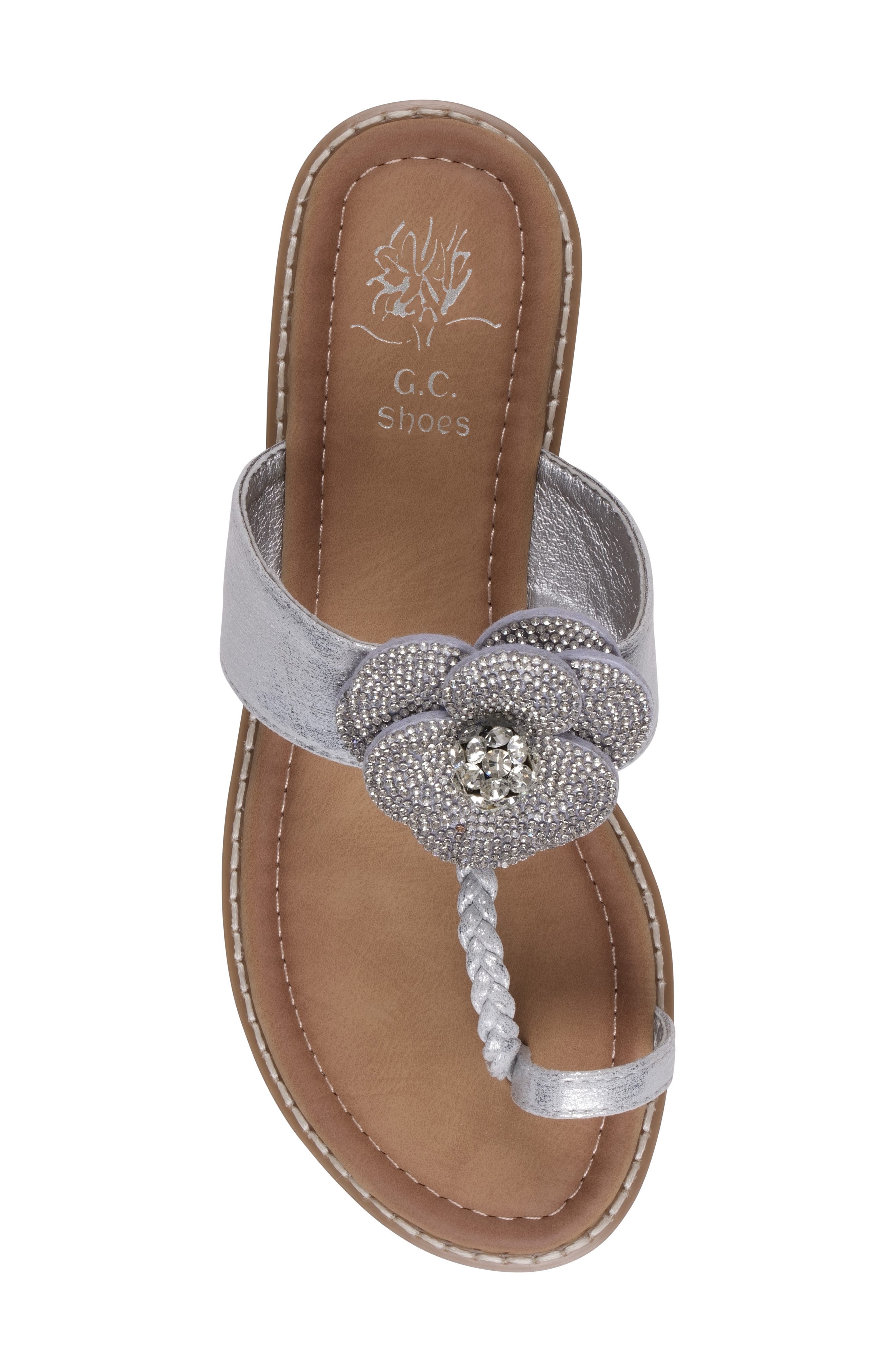 GOOD CHOICE NEW YORK Blossom Floral Sandal, Alternate, color, Silver