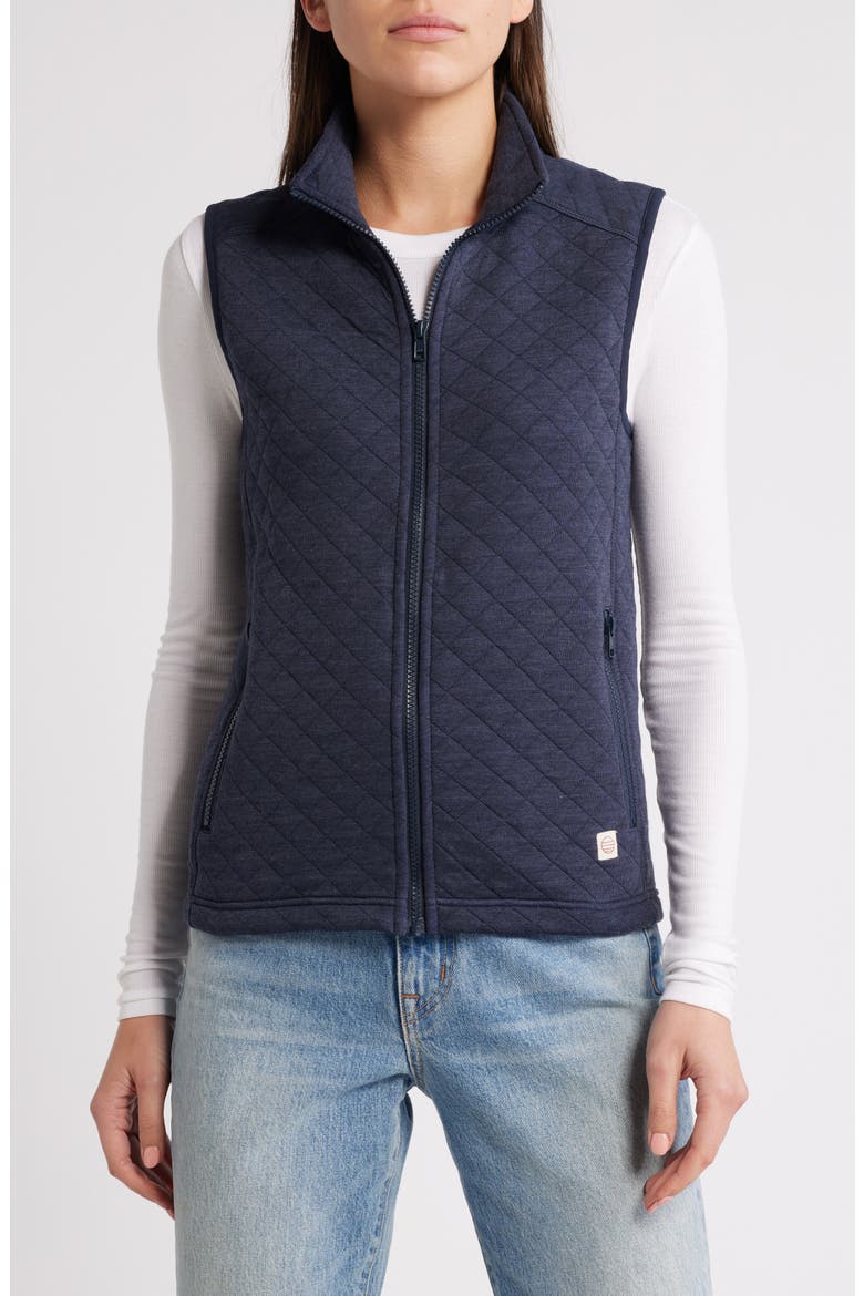 Corbet Quilted Vest, Alternate, color, NAVY HEATHER