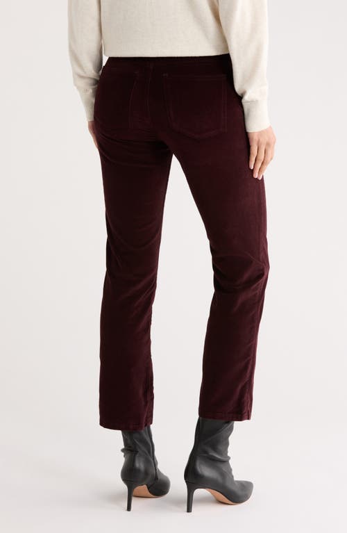 Dl1961 Mara Mid Rise Ankle Straight Leg Velvet Jeans In Burgundy