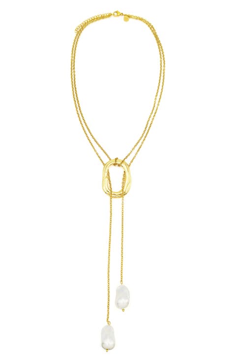 Solar Faux Pearl Y-Necklace