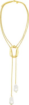 Petit Moments Solar Faux Pearl Y-Necklace