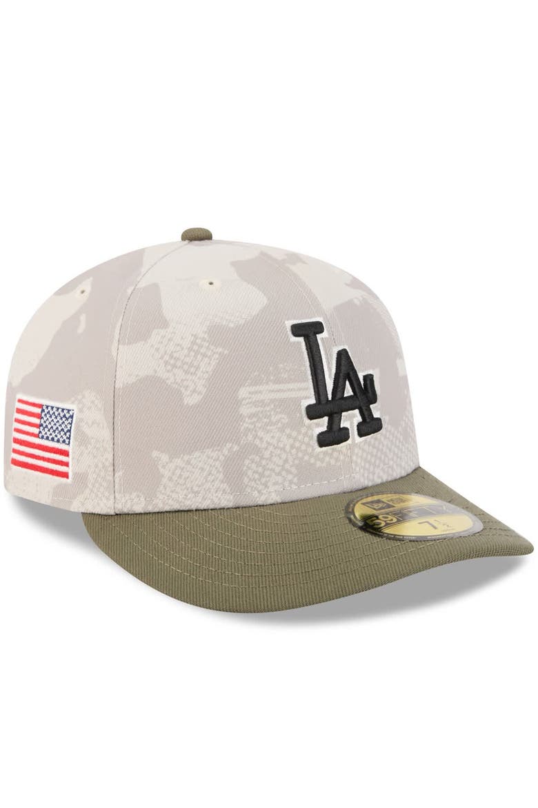 Men's New Era Light Beige/Olive Los Angeles Dodgers 2025 Armed Forces Day 59FIFTY Fitted Hat, Main, color, Light Beige