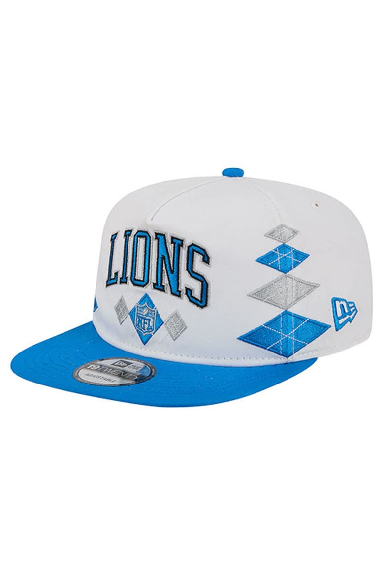 Men's New Era  White Detroit Lions Argyle 19TWENTY Adjustable Hat, Alternate, color, White