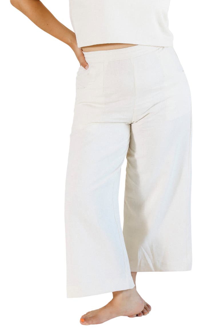 Plus Nin Linen Pant, Main, color, Ivory