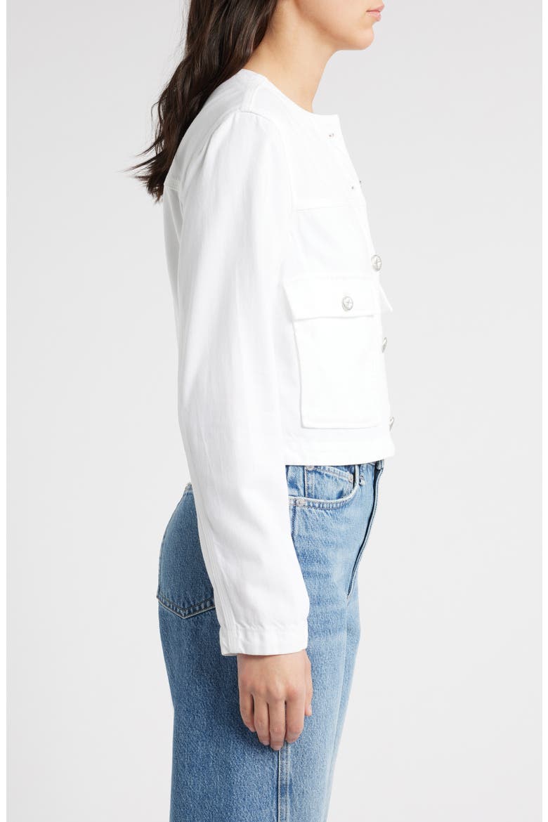 Drew Featherweight Crop Denim Jacket, Alternate, color, OPTIC WHITE