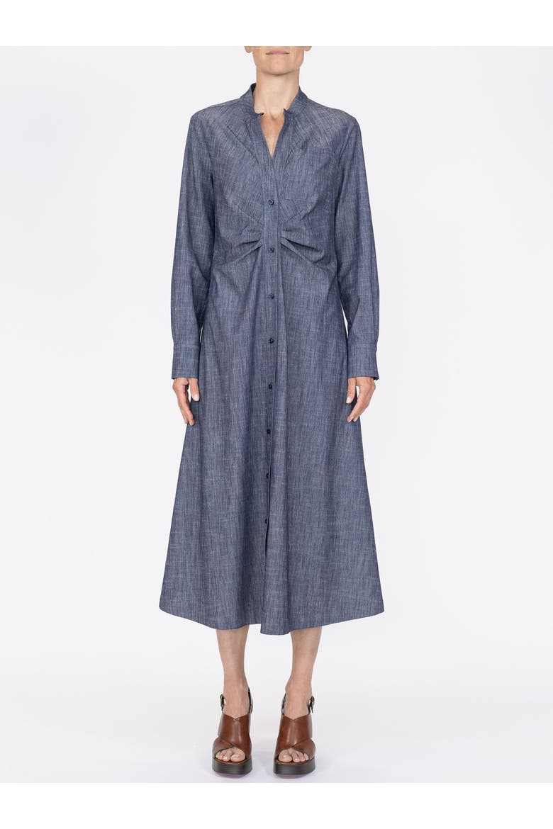 Genny  Long sleeve shirt dress, Alternate, color, Navy