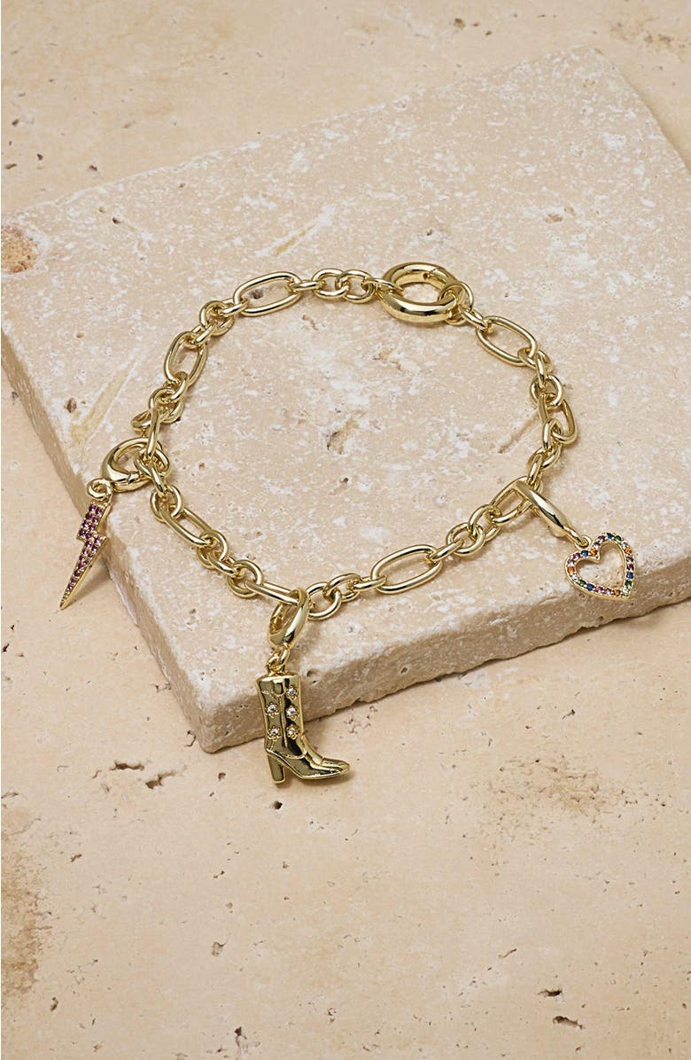 Untamed Petals Classic Link Charm Bracelet, Alternate, color, Gold