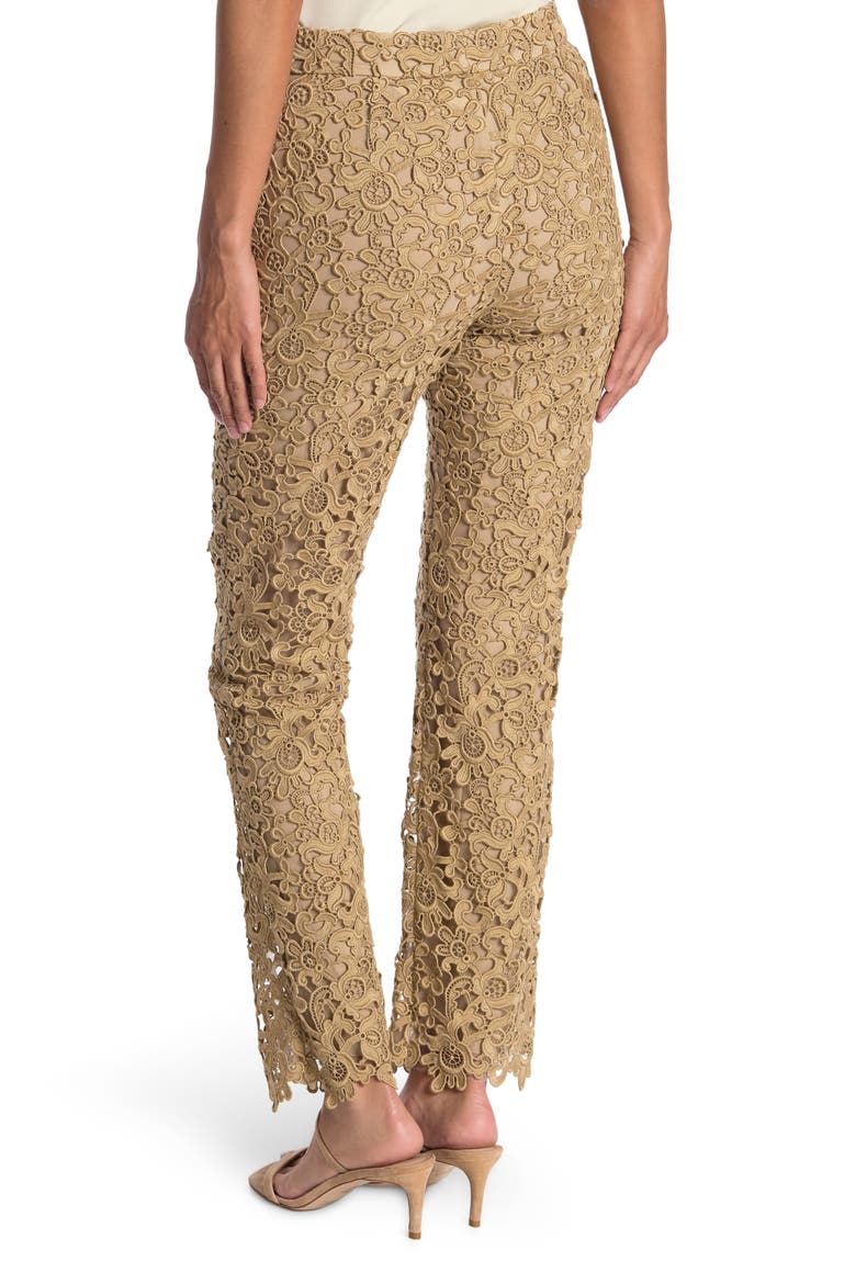Floral Crochet Lace Pants, Alternate, color, BEIGE
