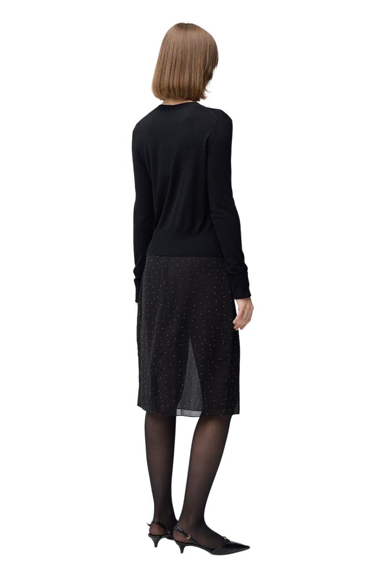 Cashmere Silk Buttoned Cardigan, Alternate, color, black
