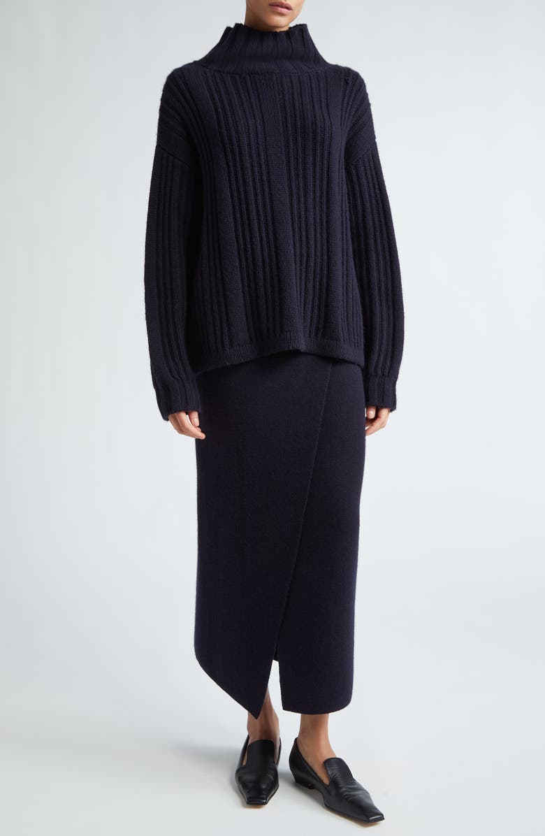 Max Mara Vitalba Oversize Wool & Cashmere Funnel Neck Sweater, Alternate, color, 
