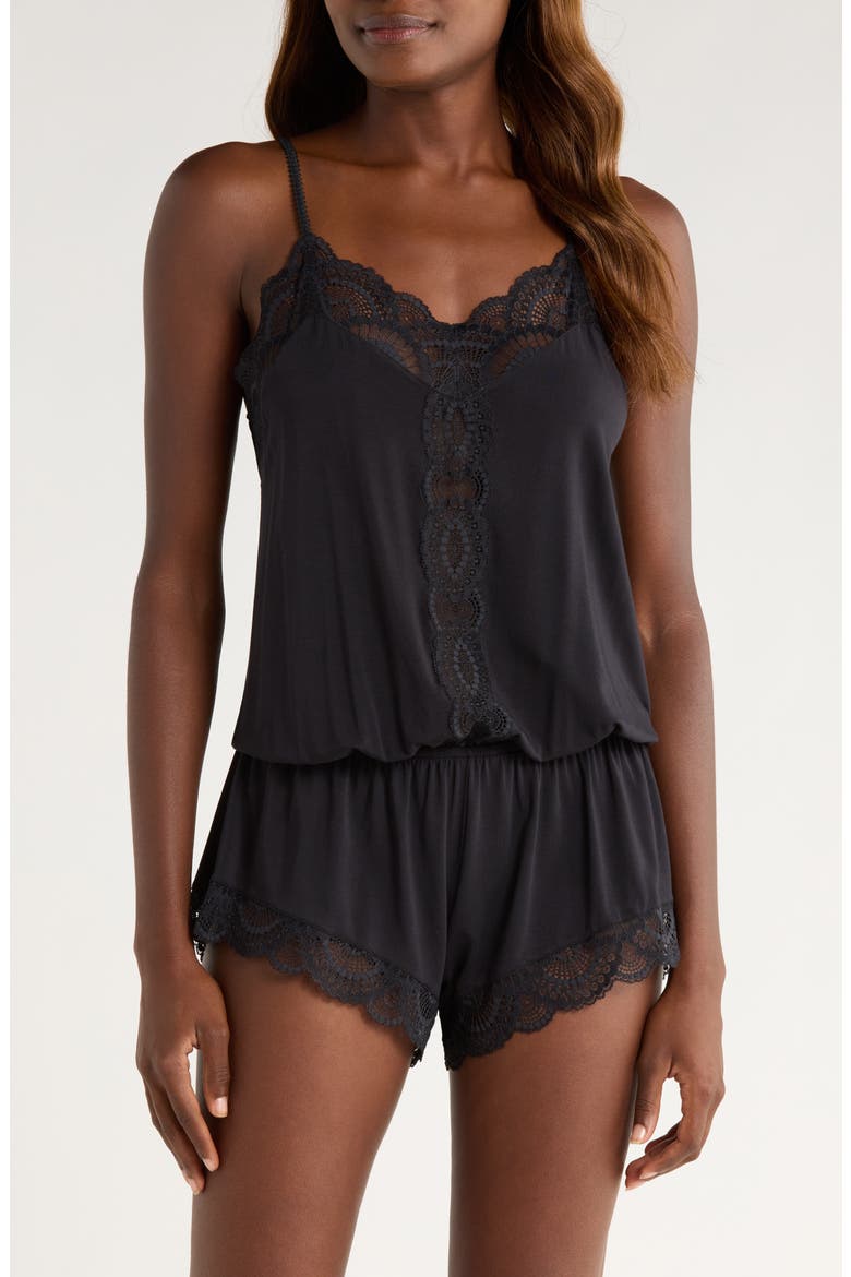 Mariana Tencel™ Modal Blend Romper, Main, color, BLACK