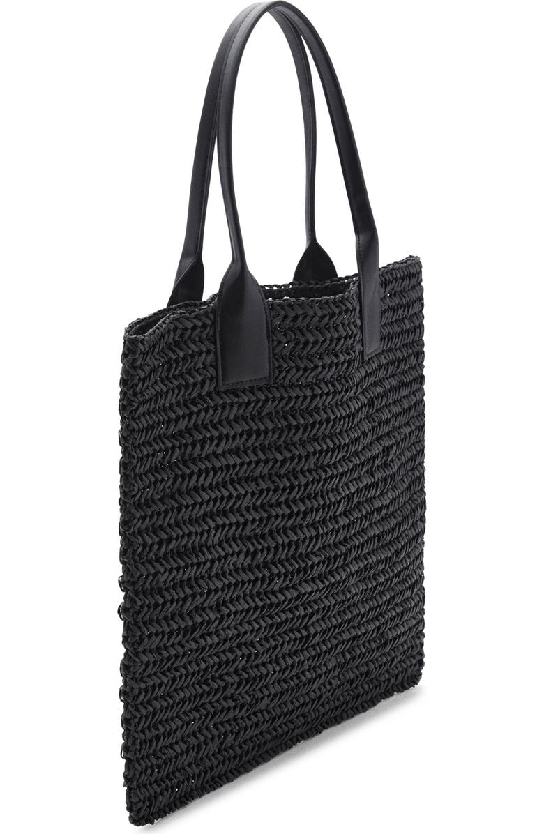 MANGO Braided Straw Shopper, Alternate, color,