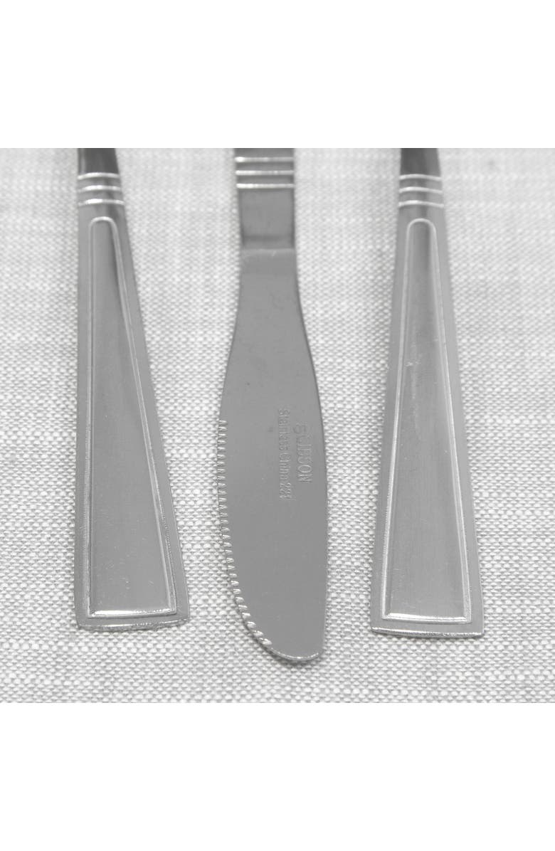 Gibson Home Creston 20-Piece Flatware Set with Tumble Finish, Alternate, color, Metallic Silver