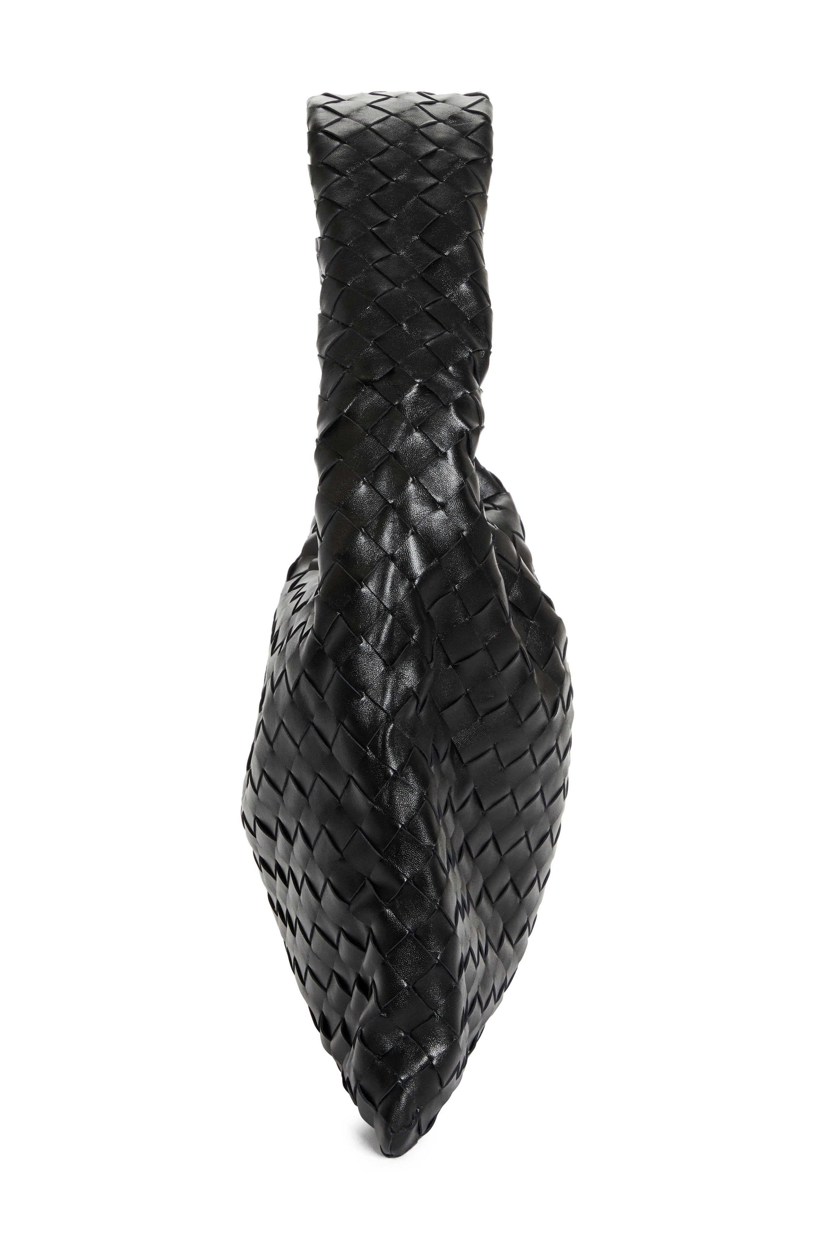 Bottega Veneta Small Hop Intrecciato Leather Hobo Bag, Alternate, color, 1019 Black-M Brass