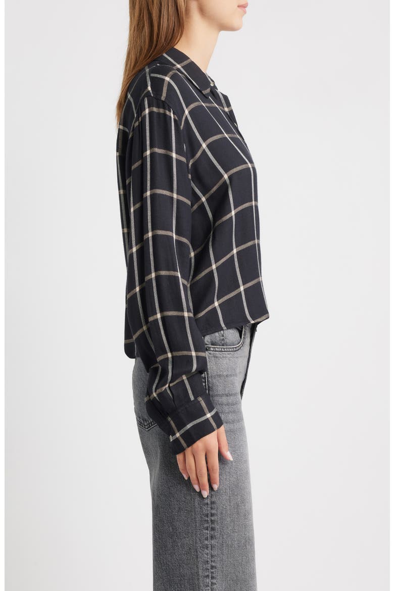 Malin Windowpane Plaid Snap-Up Shirt, Alternate, color, ONYX SAND BIRCH