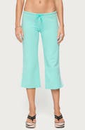 EDIKTED Milene Side Stripe Terry Drawstring Capri Pants